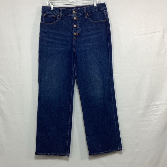 J. Crew Denim - J Crew women’s 31 wide leg Blue Jeans 4 button front closure